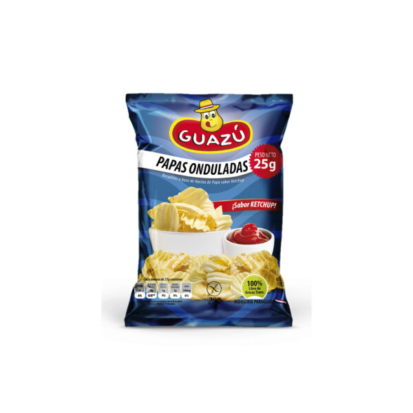 Guazú – Papas fritas onduladas 25gr