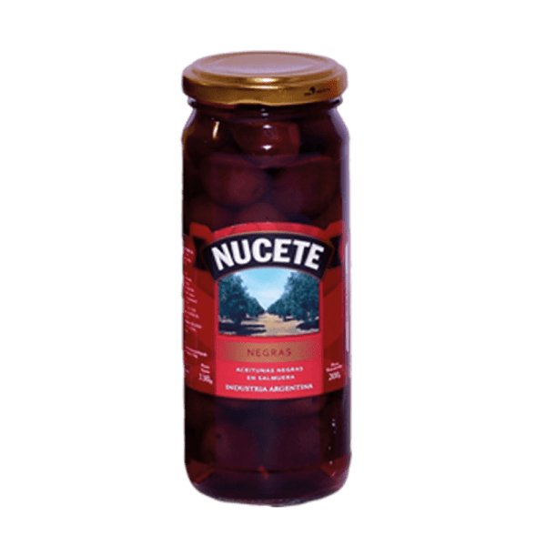 Nucete – aceitunas negras en frasco de 200gr