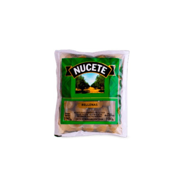 Nucete – aceitunas verdes rellenas sachet 100gr