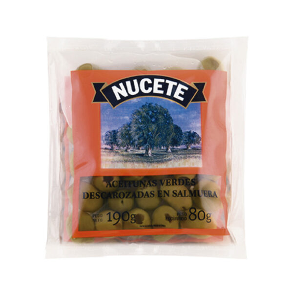 Nucete – aceitunas verdes descarozadas sachet 80gr