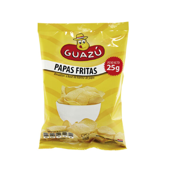 Guazú – Papas fritas lisas 25gr