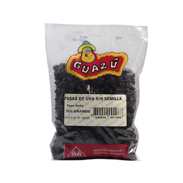 Guazú – Pasas de uva sin semillas 500 gr