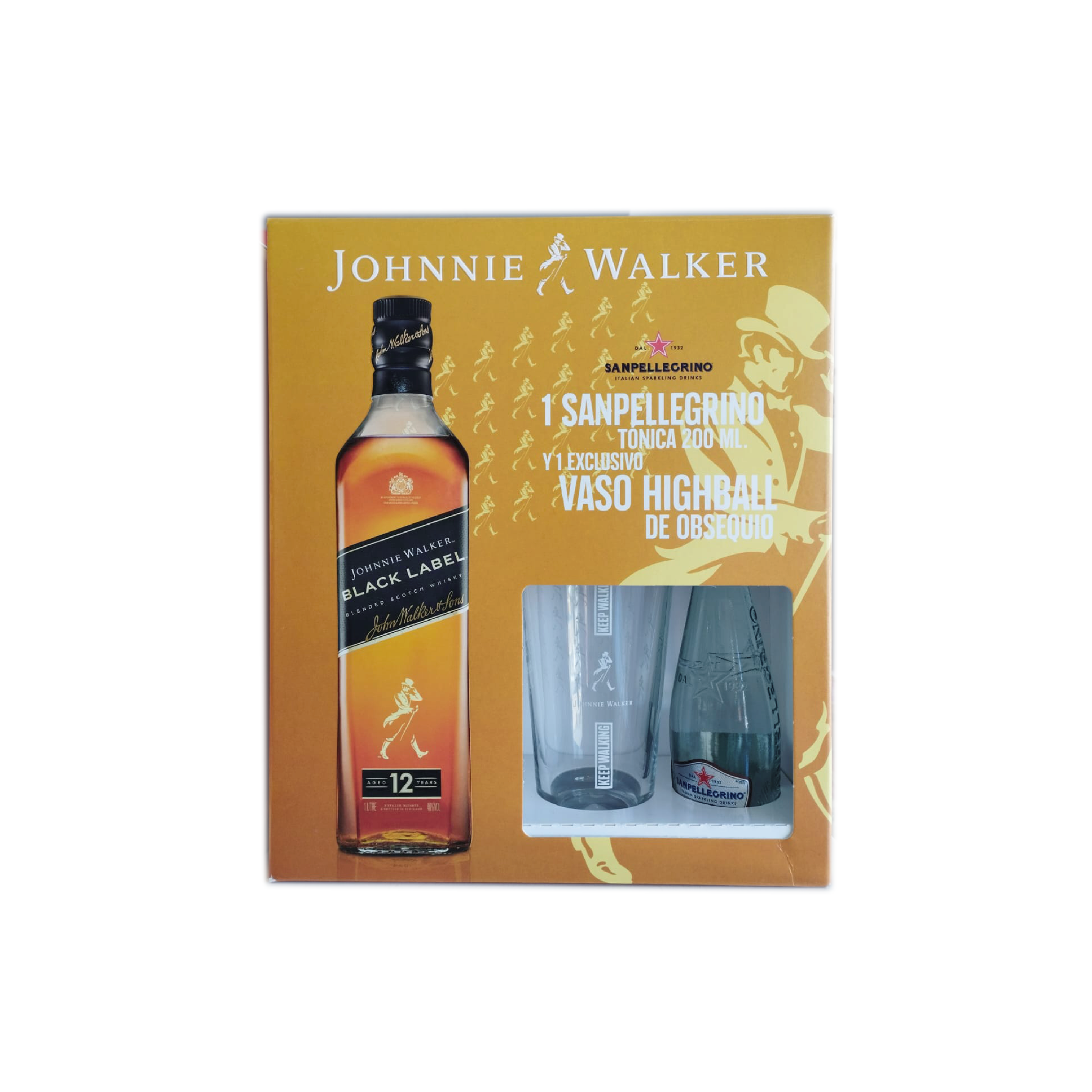 Johnnie Walker Black Label 1L + 1 Tónica 200ml + 1 vaso